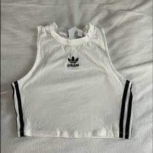 Adidas striped crop top